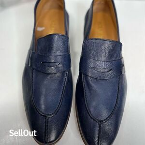 Ace Marks Men's Dark Blue Leather Penny Loafers Size 9.5 Casual Shoes, new,